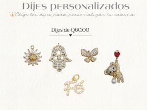 Dijes personalizados Avant-Garde chapados en oro de 18k