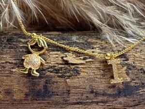 COLLAR C1 NIÑO N4 PERSONALIZADO CON INICIAL Y CIRCONIAS (DE LA A-Z)