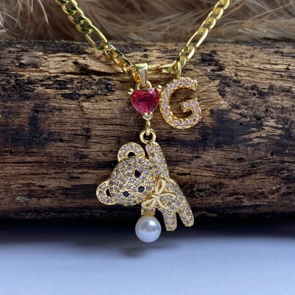 Collar personalizado C3 oso con inicial (de la A - Z)