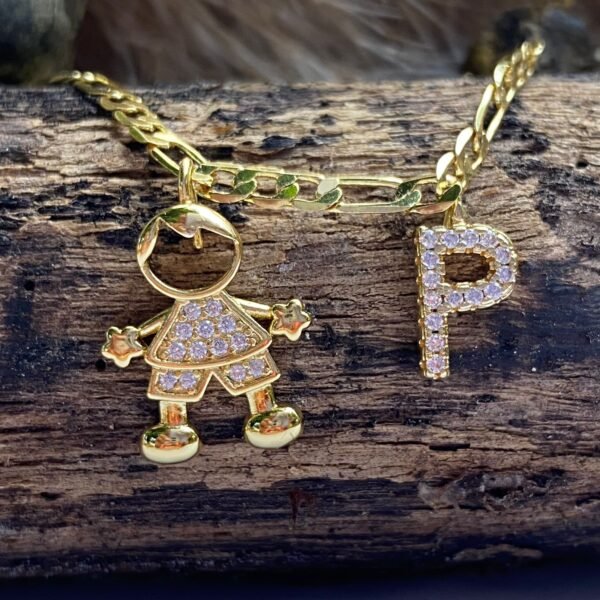 COLLAR C3 NIÑO N1 PERSONALIZADO CON INICIAL Y CIRCONIAS (DE LA A-Z)