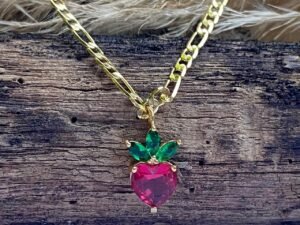 Collar C3 fresa chapado en oro de 18k