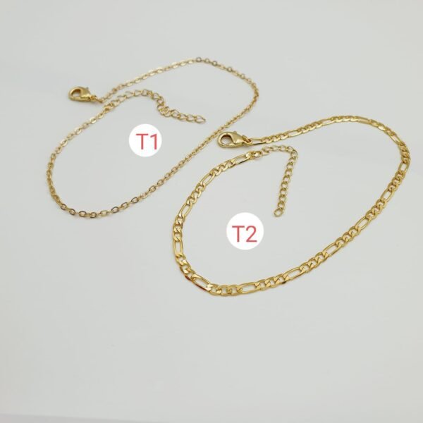 Tobillera chapada en oro de 18k