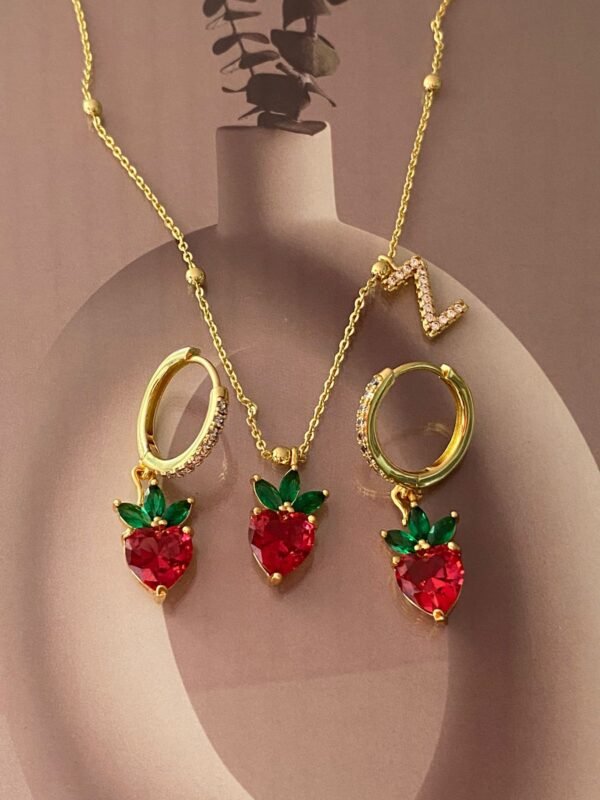 Set C1 fresa con inicial chapado en oro de 18k
