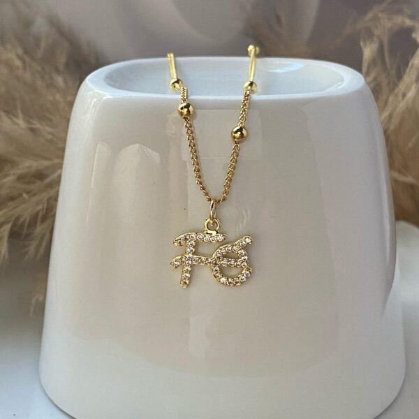 Collar C1 dije Fe acero inoxidable con baño de oro de 18k