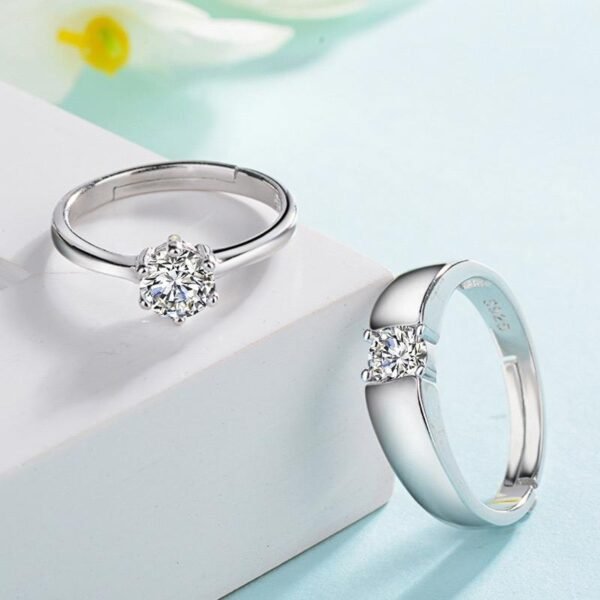 ANILLO DE COMPROMISO PLATEADO PARA PAREJA