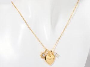 Cadena dorada corazon MOM