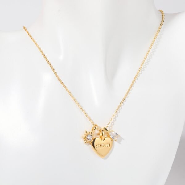 Cadena dorada corazon MOM