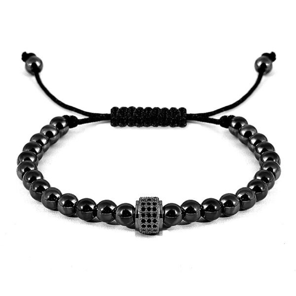 Pulsera para caballero cilindro con circonias negras