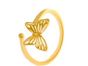 Anillo dorado para el dedo del pie mariposa