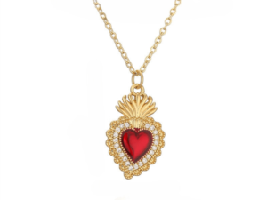 Collar dorado corazón sagrado de Jesús