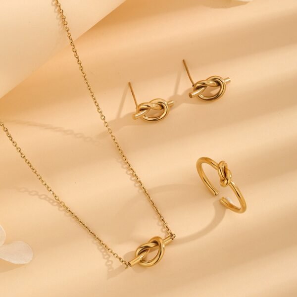Sets dorado nudo en acero inoxidable chapado en oro 18K
