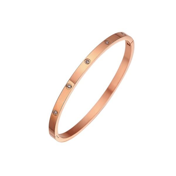 Pulsera tipo cartier 10 circonias Gold rose de acero titanio