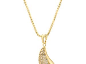 Collar dorado dije de gota full circonias chapado en oro de 18k
