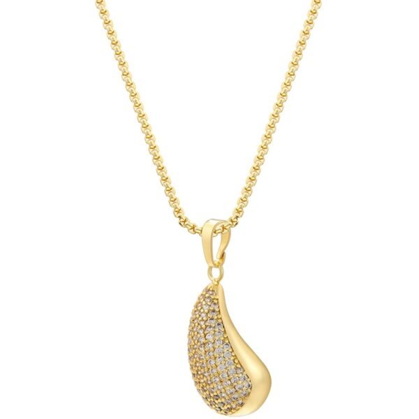 Collar dorado dije de gota full circonias chapado en oro de 18k