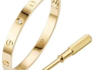 Aro Love Cartier dorado con destornillador de acero titanio chapado en oro 18k