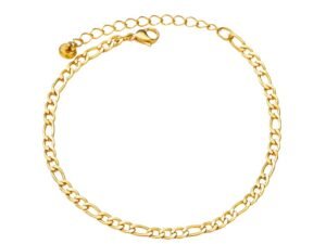 Tobillera dorada estilo cartier acero inoxidable chapada en oro de 18k
