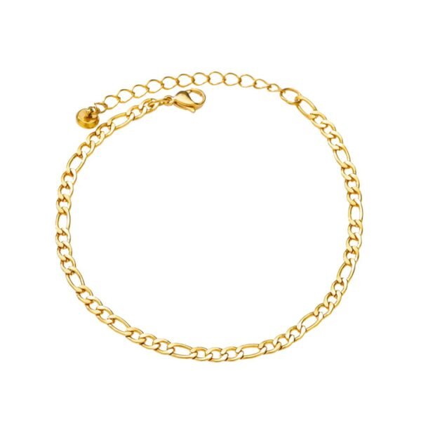 Tobillera dorada estilo cartier acero inoxidable chapada en oro de 18k