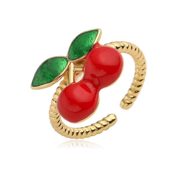 Anillo dorado cereza chapado en oro