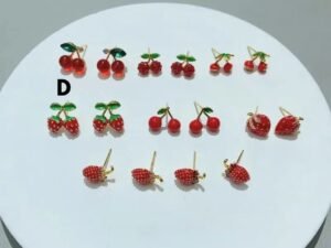 Aretes dorados doble fresa Chapado en oro de 18k
