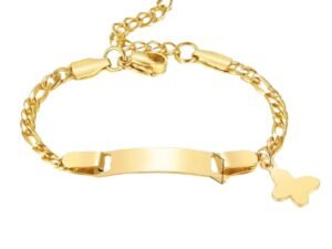 Pulsera dorada infantil mariposa Acero Inoxidable