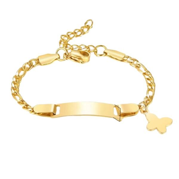 Pulsera dorada infantil mariposa Acero Inoxidable