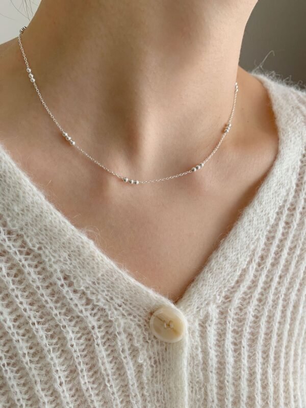 Collar Plata De Ley 925 triple bolitas