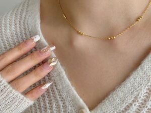 Collar dorado Plata De Ley 925 triple bolitas