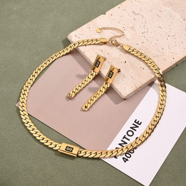 Set dorado dupe Monaco acero inoxidable chapado en 18k