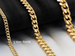 Collar dorado eslabón de 3mm acero titanio