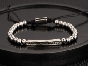 Pulsera plateada de caballero Acero titanio