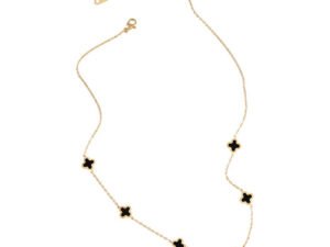 Collar dorado Van Cleef 6 encantos chapado en oro 18k