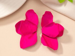 Aretes fucsia de pétalos de acrílico fashion
