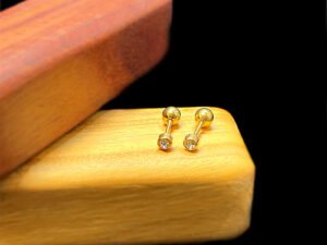 Aretes circonia 3mm cierre de rosca Acero inoxidable