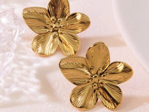 Aretes flor de cerezo Acero inoxidable