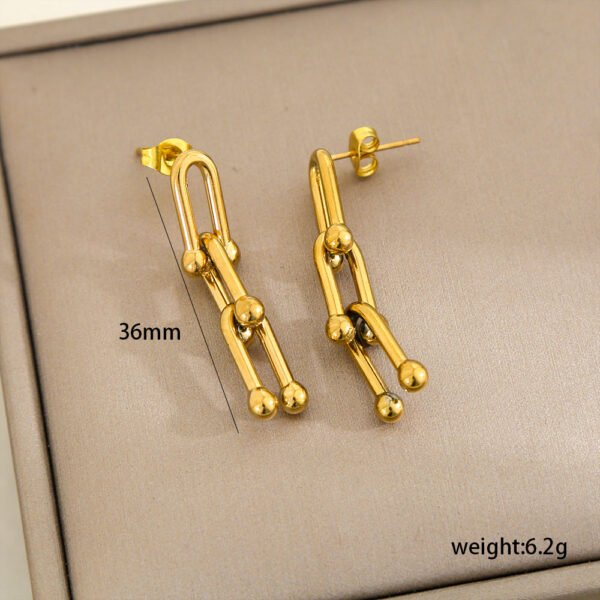 Aretes largos dupe Tiffany Acero inoxidable chapa en oro 18k
