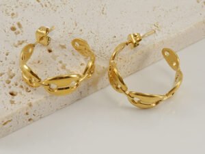 Argollas Gucci Acero inoxidable chapado en oro 18k