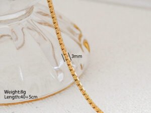 Collar snake 3mm acero inoxidable chapado en oro 18k