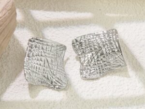 Aretes chunky plateados