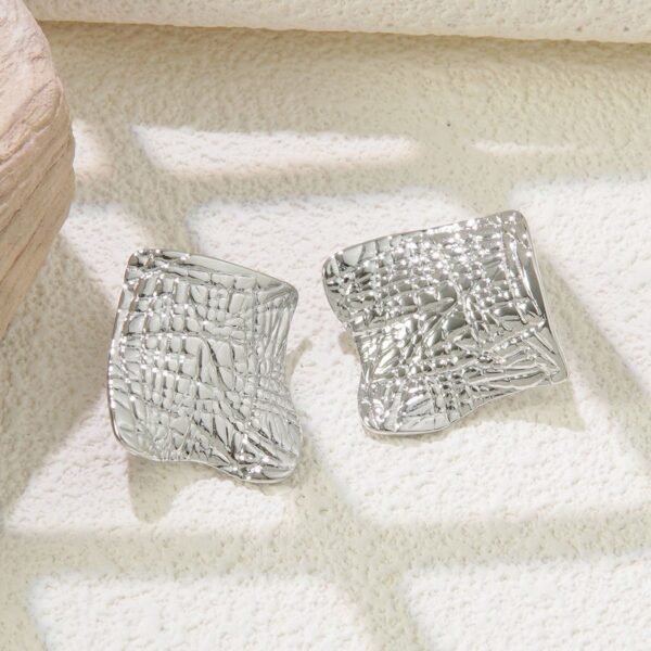 Aretes chunky plateados