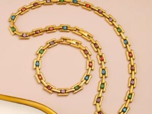 Set dorado eslabones de colores elegante