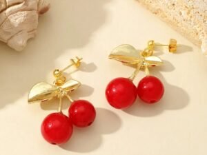 Aretes cereza colgantes