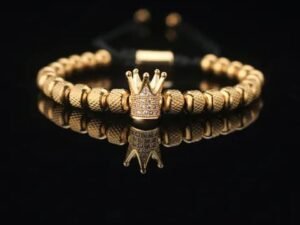 Pulsera corona para caballero acero titanio