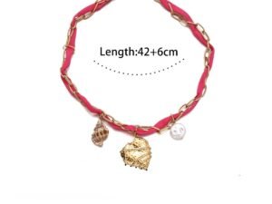 Collar bandana fucsia corazon Acero inoxidable