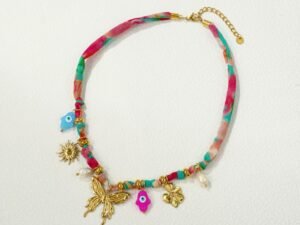 Collar bandana boho mariposa Acero inoxidable