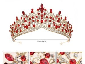 Corona dorada roja fashion