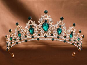 Corona oro verde pequeña fashion