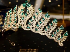 Corona Pluma diamantes verdes fashion