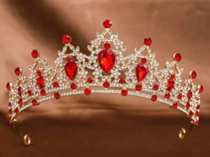 Corona oro diamante rojo Fashion