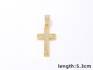 Dije cruz caballero 5.3 cm chapado en oro de 18k