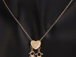 Collar corazon dije niño y niña chapados en oro de 18k